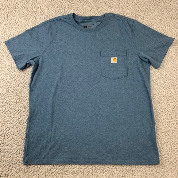 Carhartt Tops - Carhartt K87-W Loose Fit Pocket T-Shirt Blue Women's Large